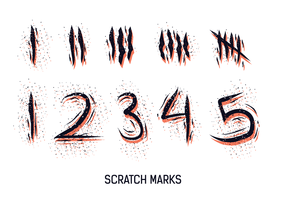 Numbered Scratch Marks Vector