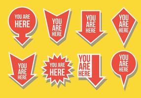 Free You Are Here Icons Vector