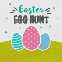 Free Easter Egg Hunt Card Vector