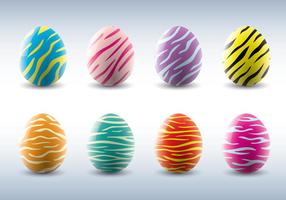 Animal Stripe Vector Easter Eggs