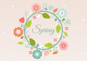 Free Spring Flower Wreath Background vector