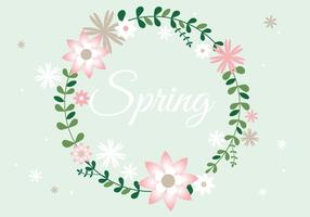 Free Spring Flower Wreath Background