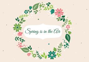 Free Spring Flower Wreath Background vector