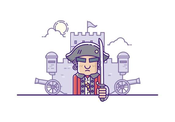 Vector Colonial Army Man Illustration