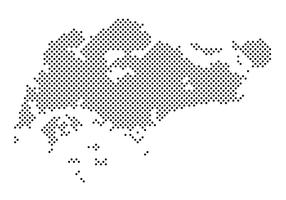 Dotted Singapore Map Vector 