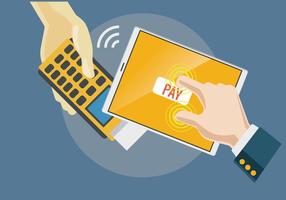 Payment with NFC System and Mobile Phone Vector 