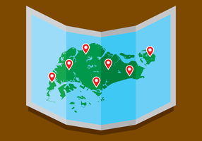Singapur Mapa de gráficos vectoriales vector