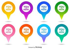 Vector You Are Here Map Pointer Icon Set