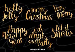 Hand Drawn Typographic Christmas Vector Letterings