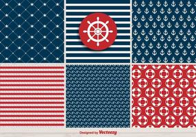 Vector Set Of Retro Navy Patterns