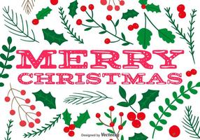 Holly Merry Christmas Vector Background