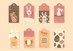 Flat Easter Gift Tag Vectors