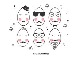 Hipster Easter Egg Vector