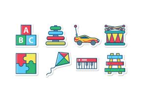 Kid Toys Icon Set vector