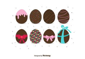 Huevos de Pascua de chocolate vector