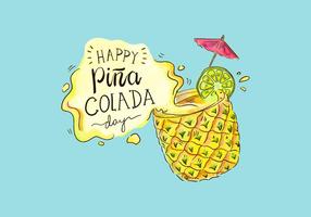 Fondo lindo de la piña colada Día vectorial vector