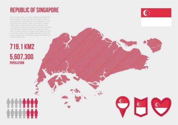 Free Singapore Map Infographic Vector