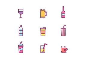 Vector Conjunto de iconos de bebidas