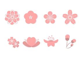 Flat Peach Blossom Vectors