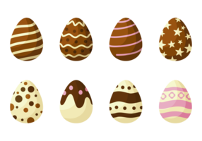 Chocolate Easter Eggs Icons Vector