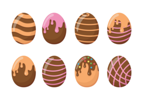 Chocolate Easter Eggs Icons Vector