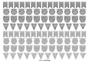 Sketchy Bunting Banner Collection vector