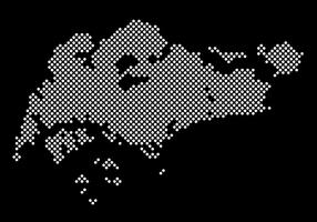 Dotted Singapore Map Vector 