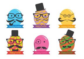 Hipster easter egg vector set