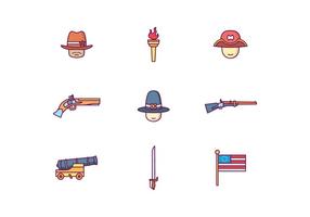 Colonial America Icons vector
