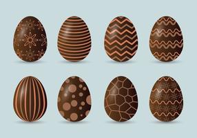 Chocolate Easter Eggs Icons Set vector