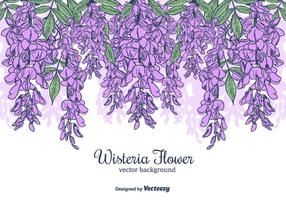 Hand Drawn Wisteria Flower Vector Background