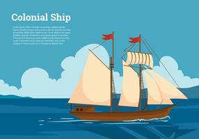 Colonial Ship Free Vector