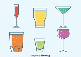 Colorful Glass Of Sprizt Collection Vectors