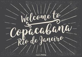 Welcome to Copacabana Retro Typographic Illustration vector