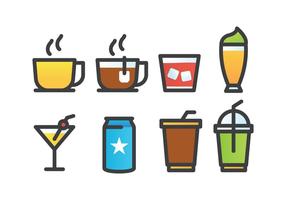 Paquete de iconos de bebidas vector