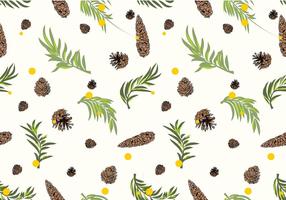 Pine Cones Pattern White Free Vector