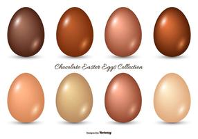Colección del huevo de Pascua de chocolate vector