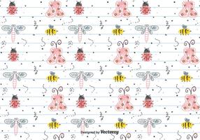 Children's Drawing Insects Pattern vector