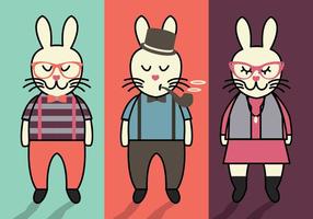 Bunny Hipster Easter Vectors