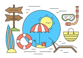 Minimal Designed Summer Beach Icons vector