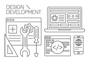 Diseño y Desarrollo libres vector de los elementos