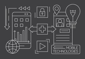 Móvil libre lineal Technologie elementos del vector