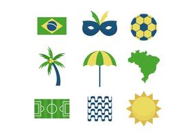 Brasil libre de vectores iconos