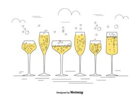 Champagne Glasses Vector Set