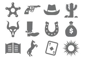 Cowboy Icons Vector