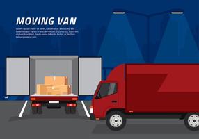 Moving Van Loading Free Vector