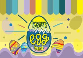 Colorful Easter Egg Hunt Funky Pop Background vector