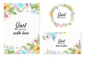 Vector Invitation Cards With Watercolor Flowers