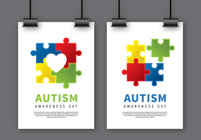 Autism Awareness Poster Mock Up vector