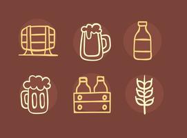 Nice Beer Element Sketch Icons Vector